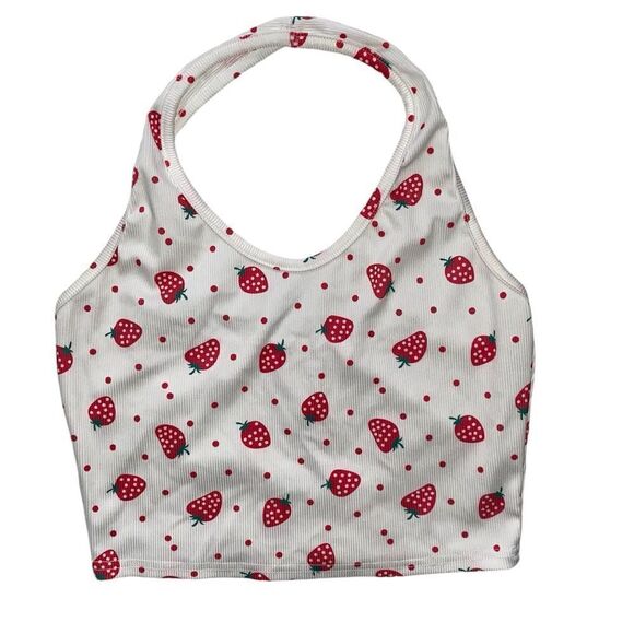 Strawberry Halter Crop Top Size M - Picture 1 of 2